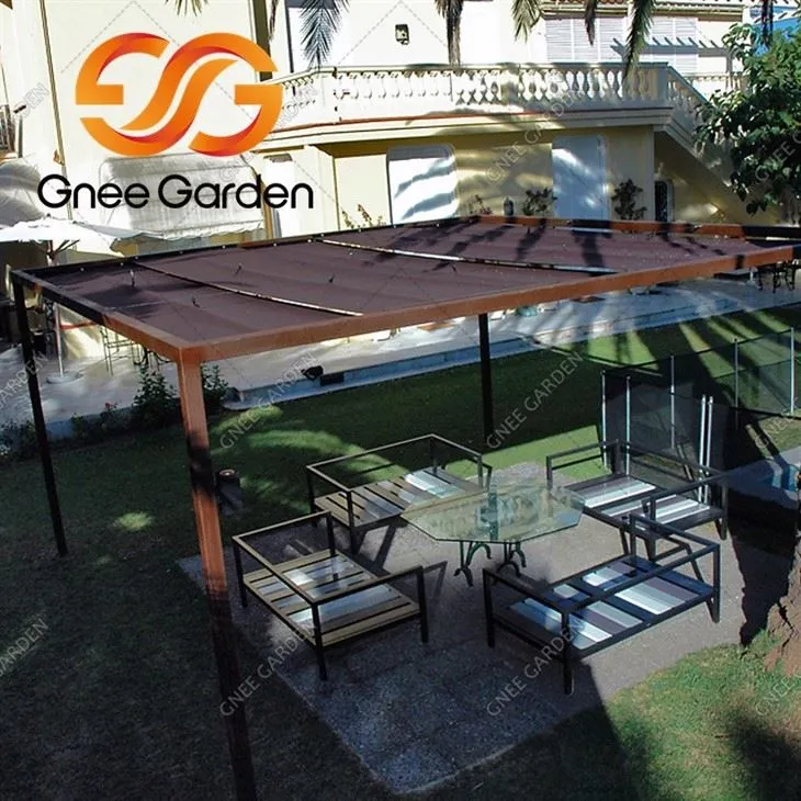 laser cut corten steel pergola