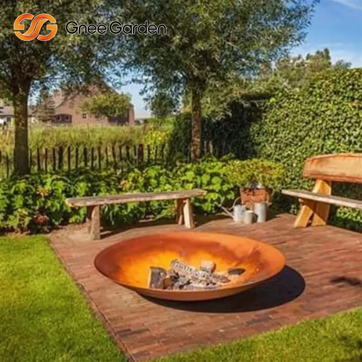 Corten Steel Propane Fire Pit Clean Burning
