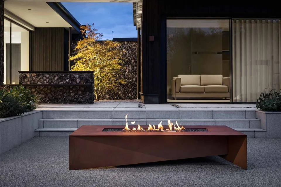 Fogueira de acampamento Corten