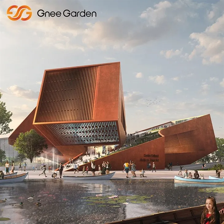 Painéis de aço com efeito de revestimento corten