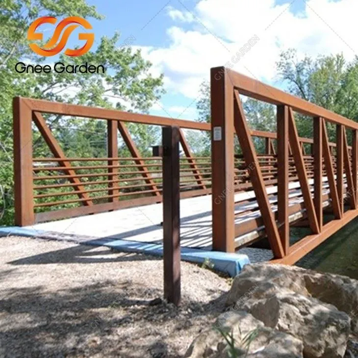 Antique corten steel structure metal bridge