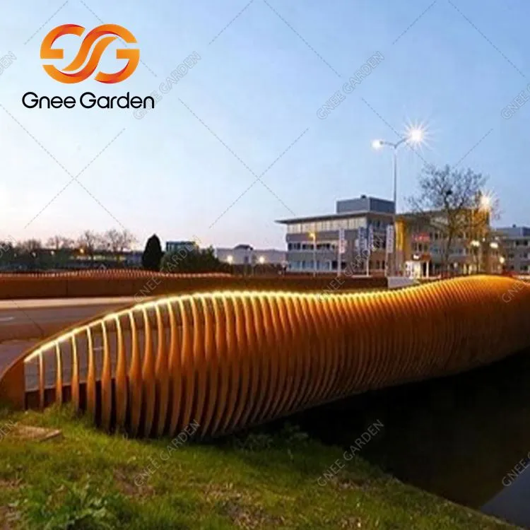 Ponte de jardim em aço Corten