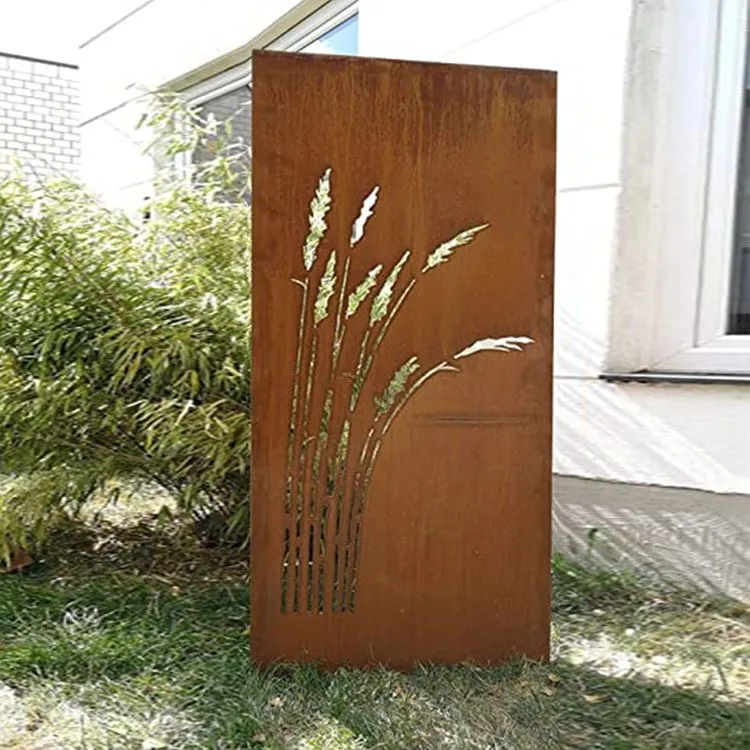 Tela de jardim em aço Corten retangular personalizada