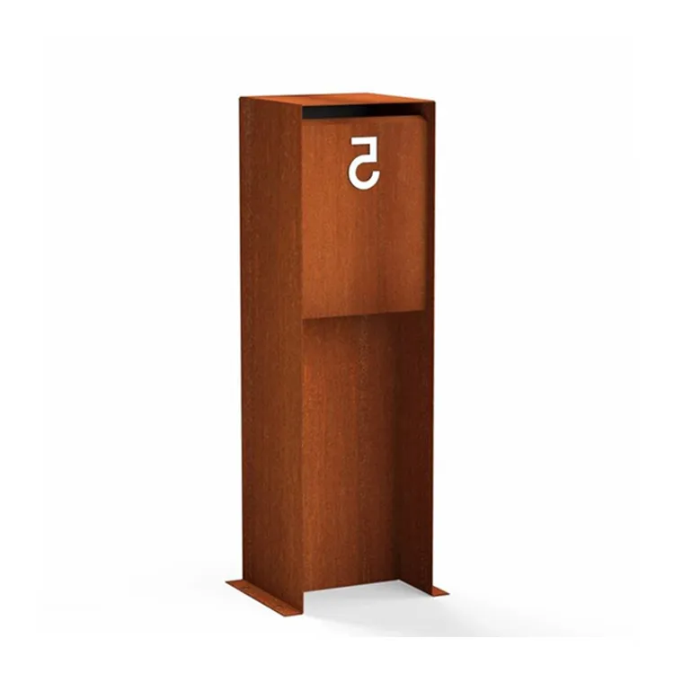 Caixa de correio em aço Corten