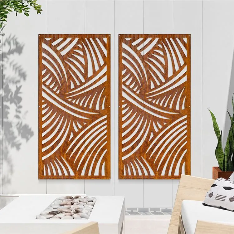 Telas de privacidade para parede de metal em aço Corten