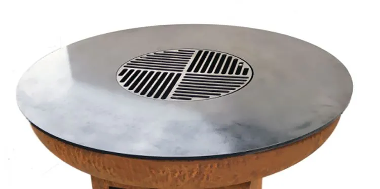 Churrasqueira a lenha em aço corten