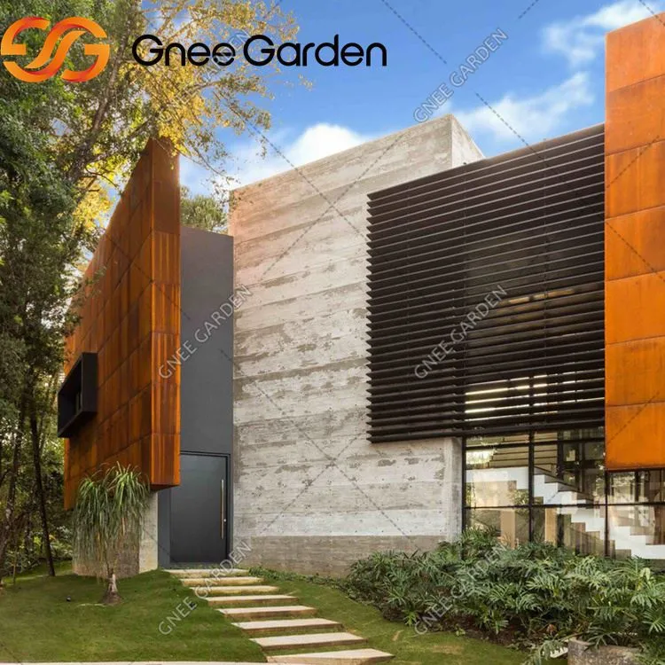 Painel de metal corten da parede externa