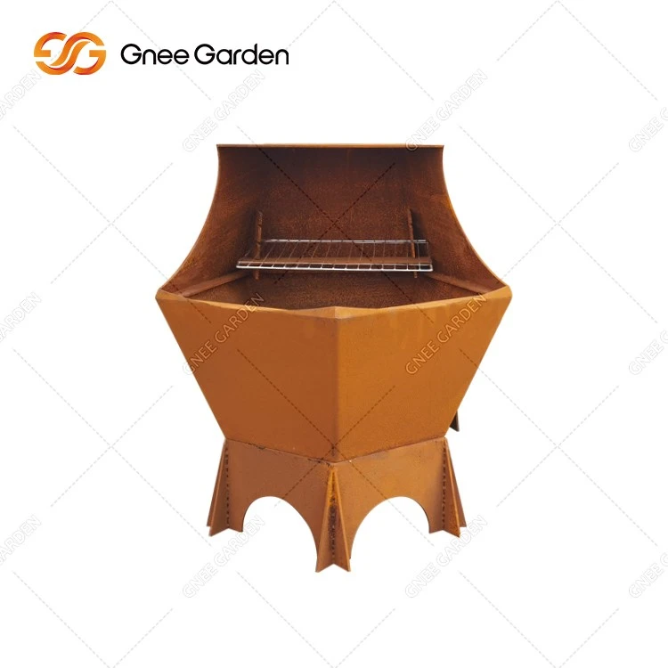 Large Corten Steel Outdoor Grill