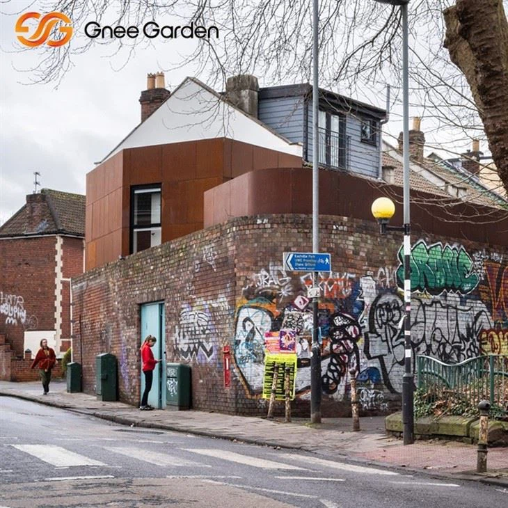 Painéis de revestimento de metal efeito corten ferrugem