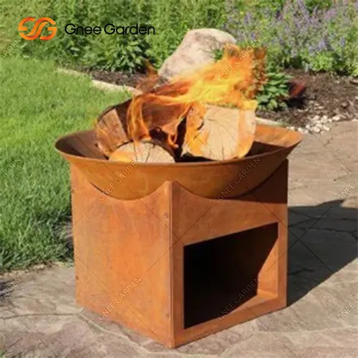 Corten Steel outdoor burning fire pit Corten Steel outdoor burning fire pit