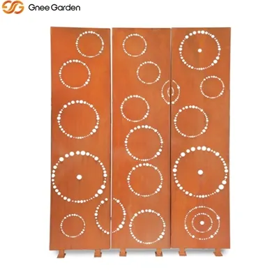 Painel de tela decorativa para jardim em aço Corten - Gnee Garden