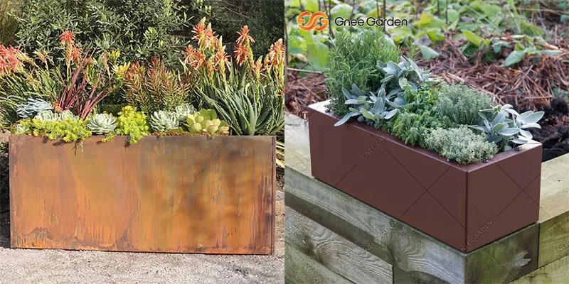 corten steel planters large corten steel planters large