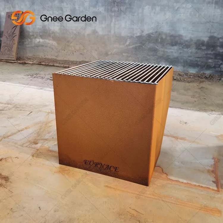 Fogueira de aço Corten para queima de madeira ao ar livre