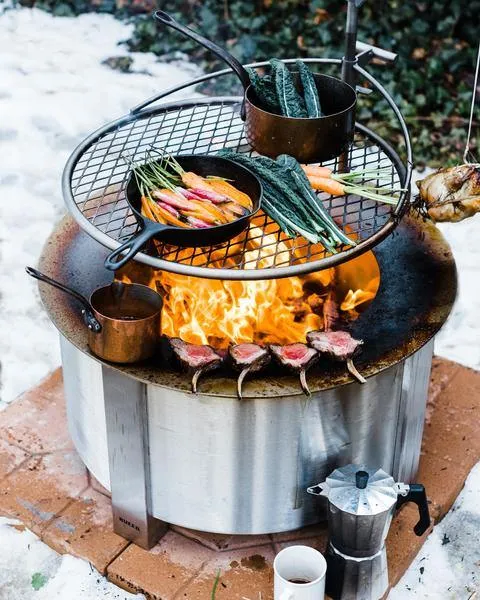 Fogueira de aço inoxidável